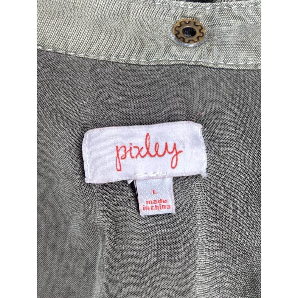 Pixley Lyocell Utility Jacket Olive Green Removable Hood Size L - Picture 5 of 9